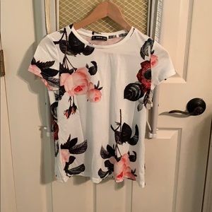 Floral T-shirt.